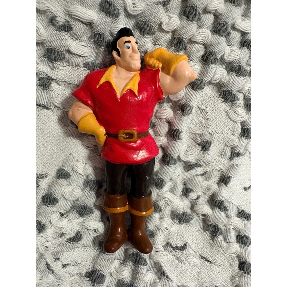Vintage Disney Beauty and the Beast Gaston PVC Figure Flexing Muscle 3.5" Toy
